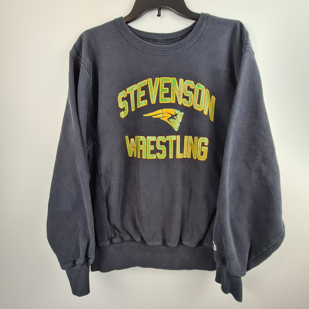 Champion Reverse Weave Stevenson Wrestling Sweatshirt Mens Medium Faded Black